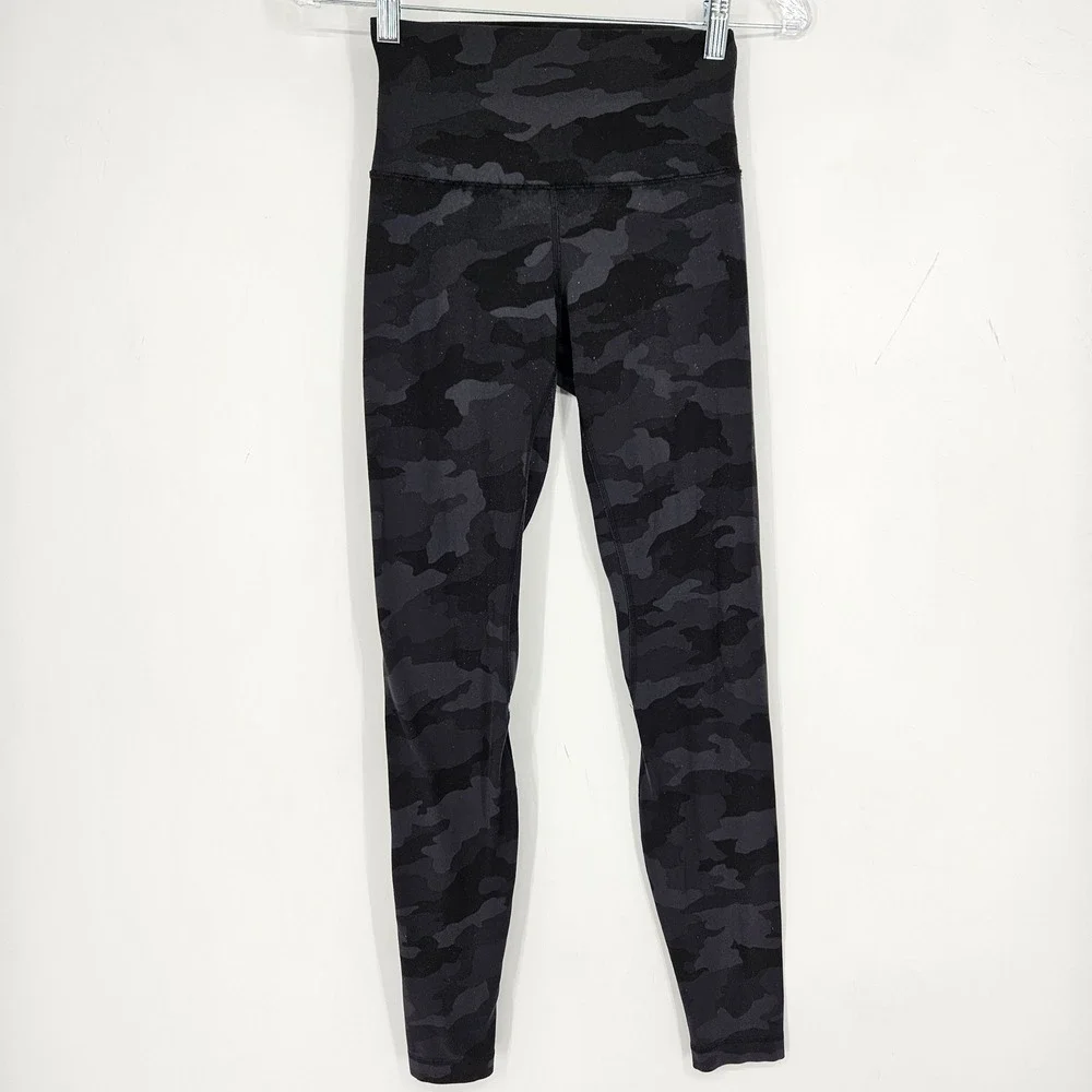 Lululemon Pants Womens 4 Align Joggers Black Camo Athletic Gym Leisure Yoga